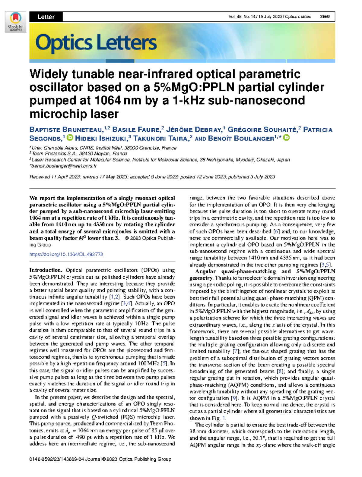 Ol-48-14-3669: Widely Tunable Optical Parametric Oscillator Design ...