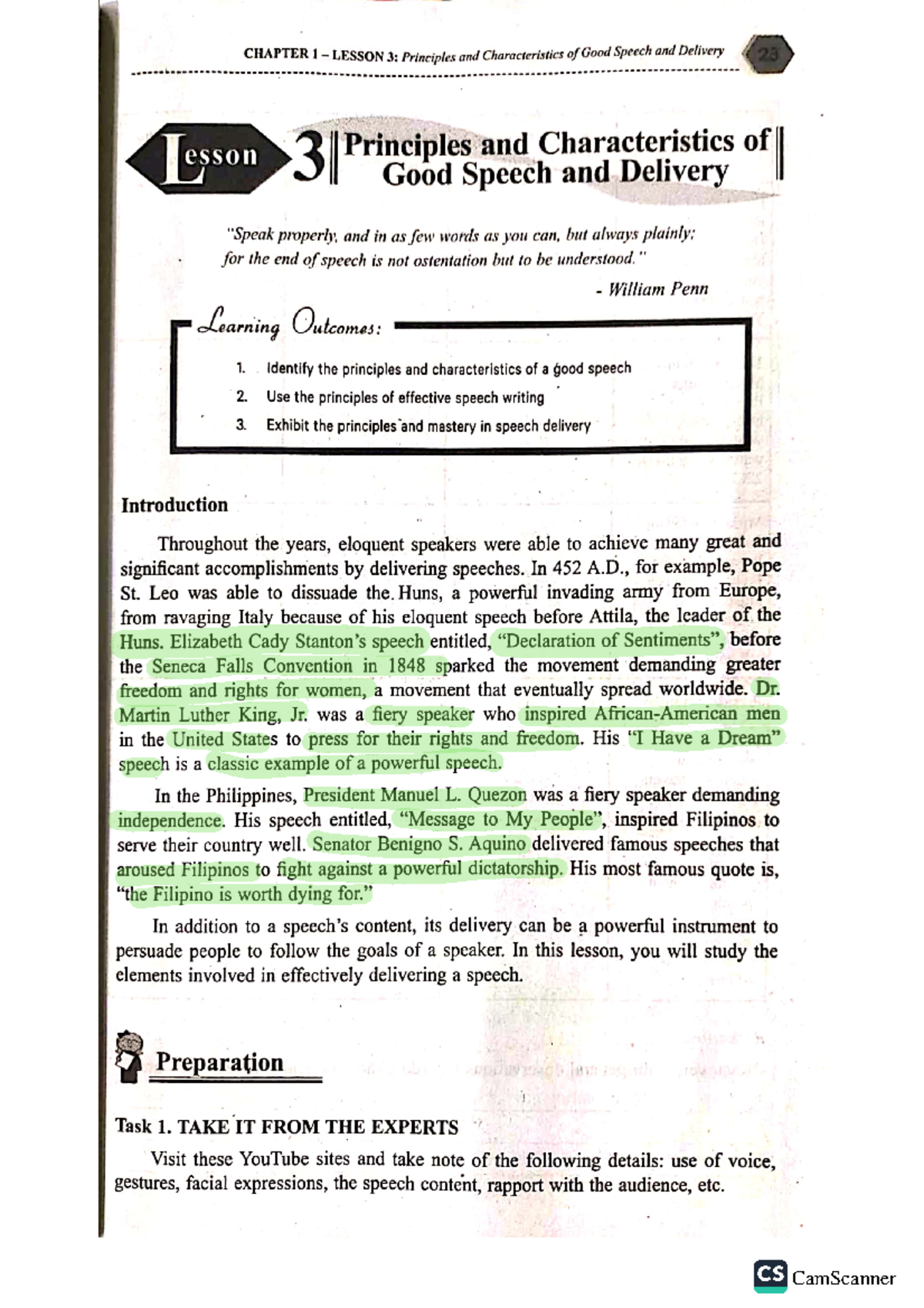 CS 101 - Lesson 3: Principles of Effective Speech and Delivery ...