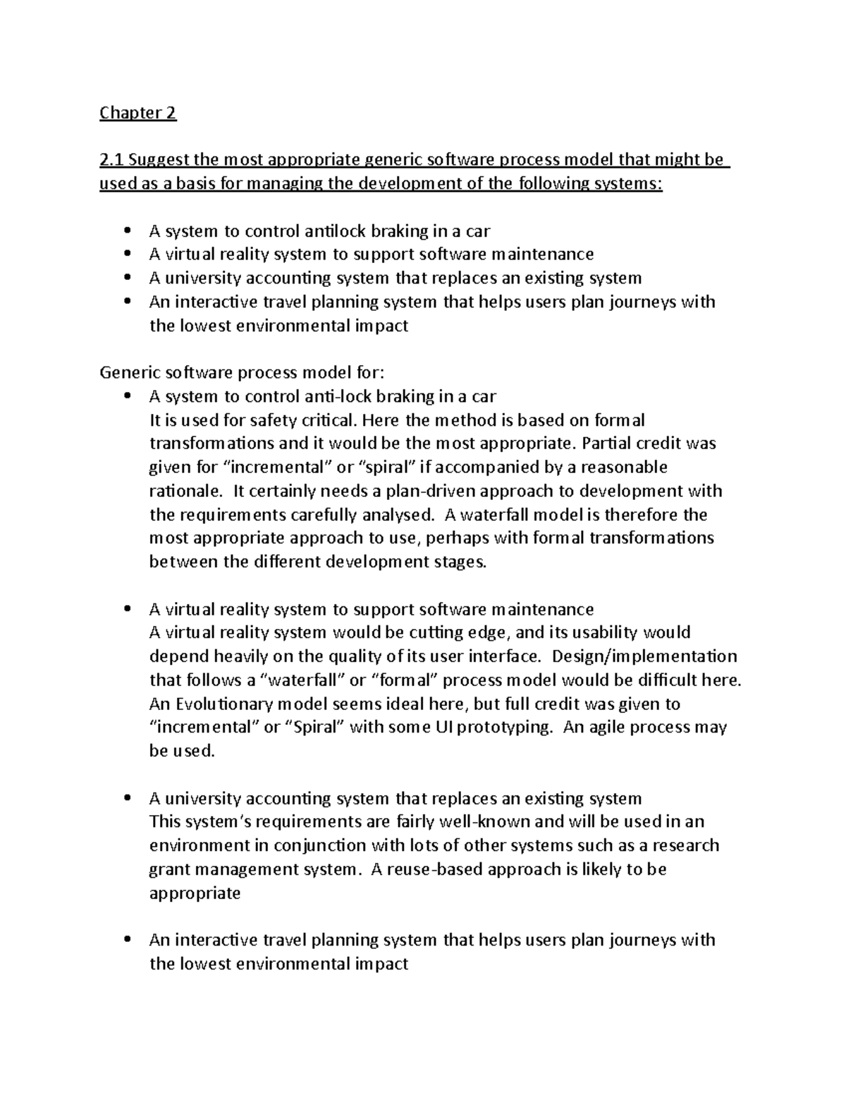 Solutions to Software Process Models - Chapter 2 Notes (CS101) - Studocu
