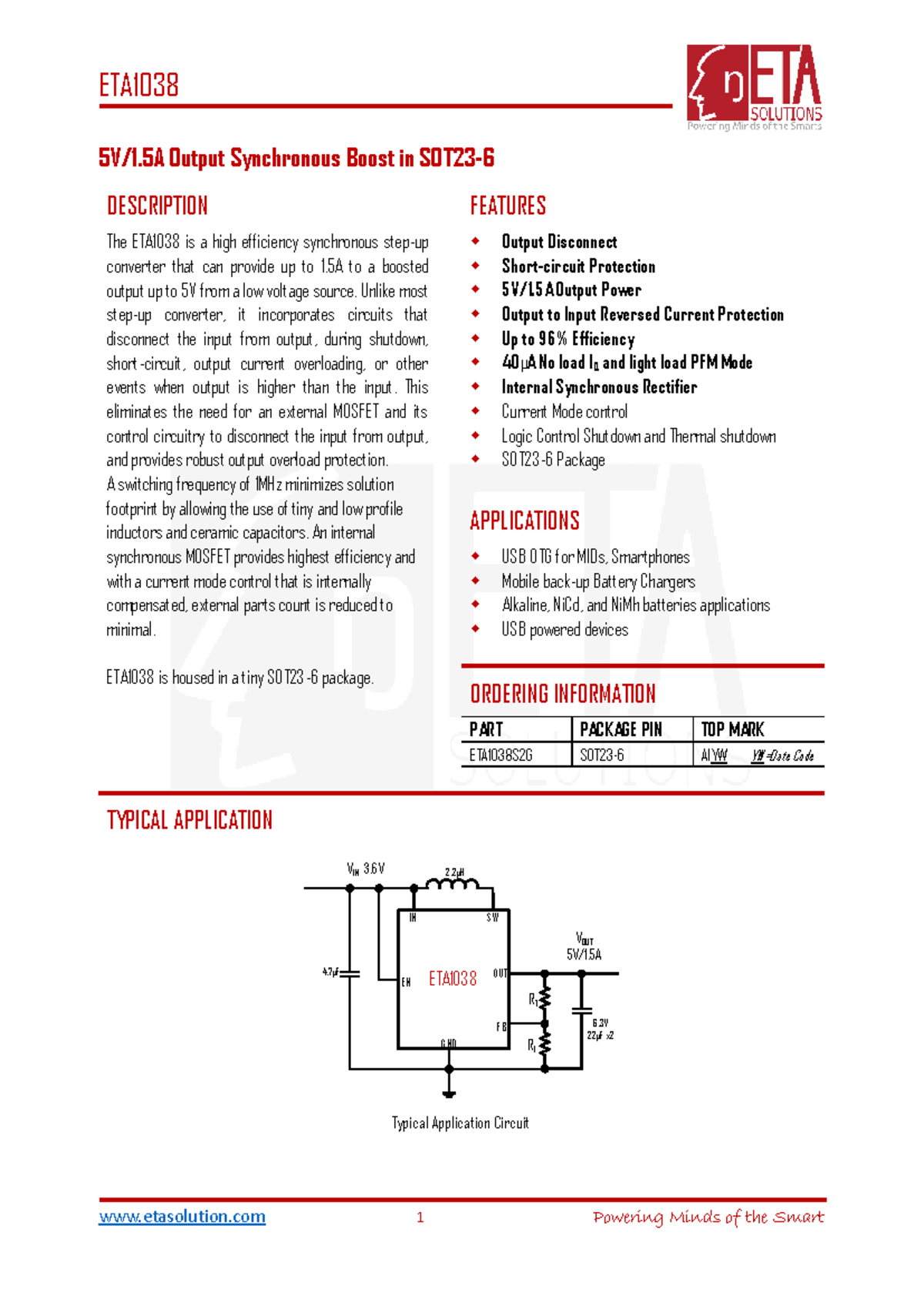 ETA1038 - Synchronous Boost Converter Overview and Features - Studocu