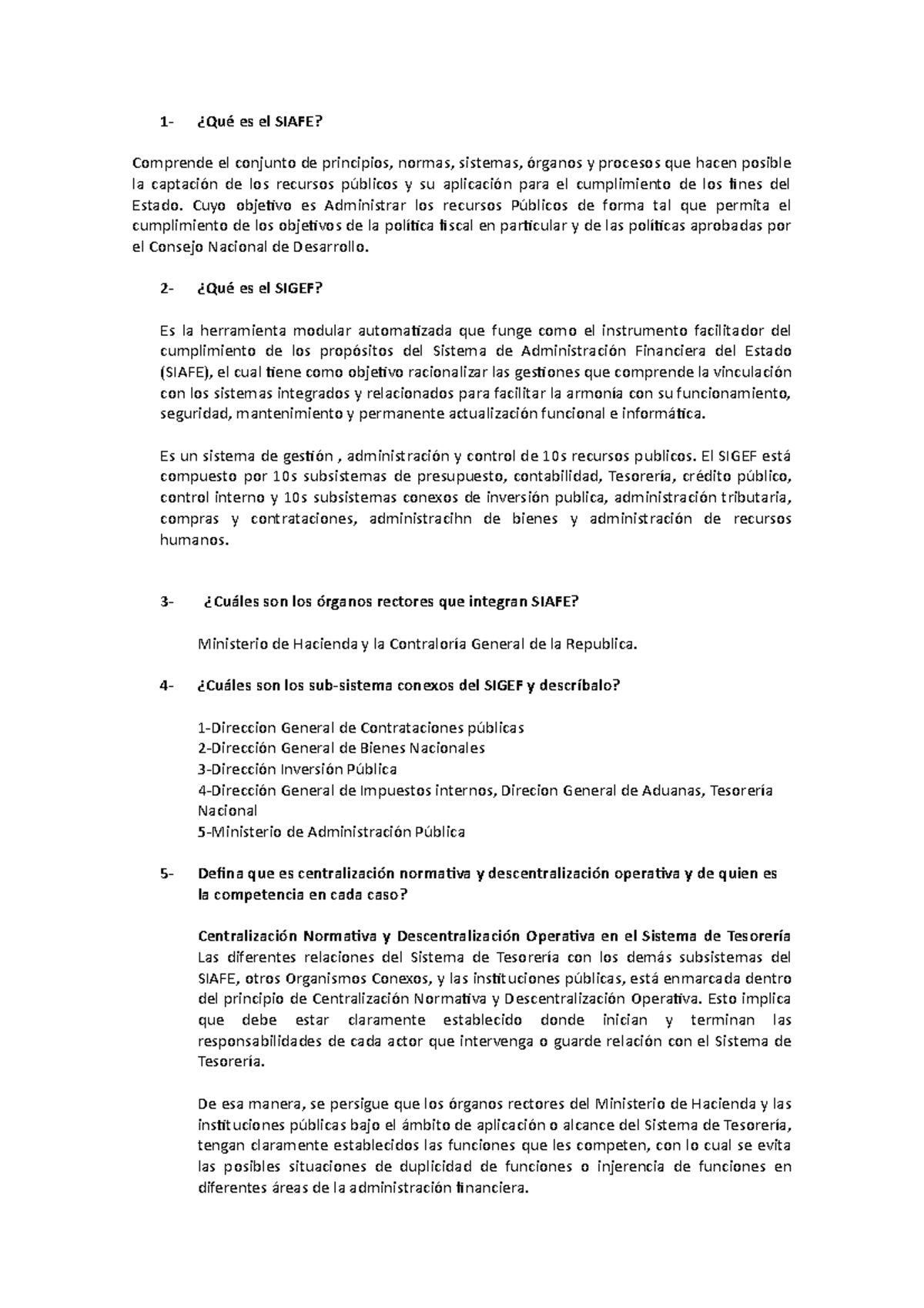 Tarea 4.1: SIAFE y SIGEF - Conceptos y Estructura del Sistema - Studocu