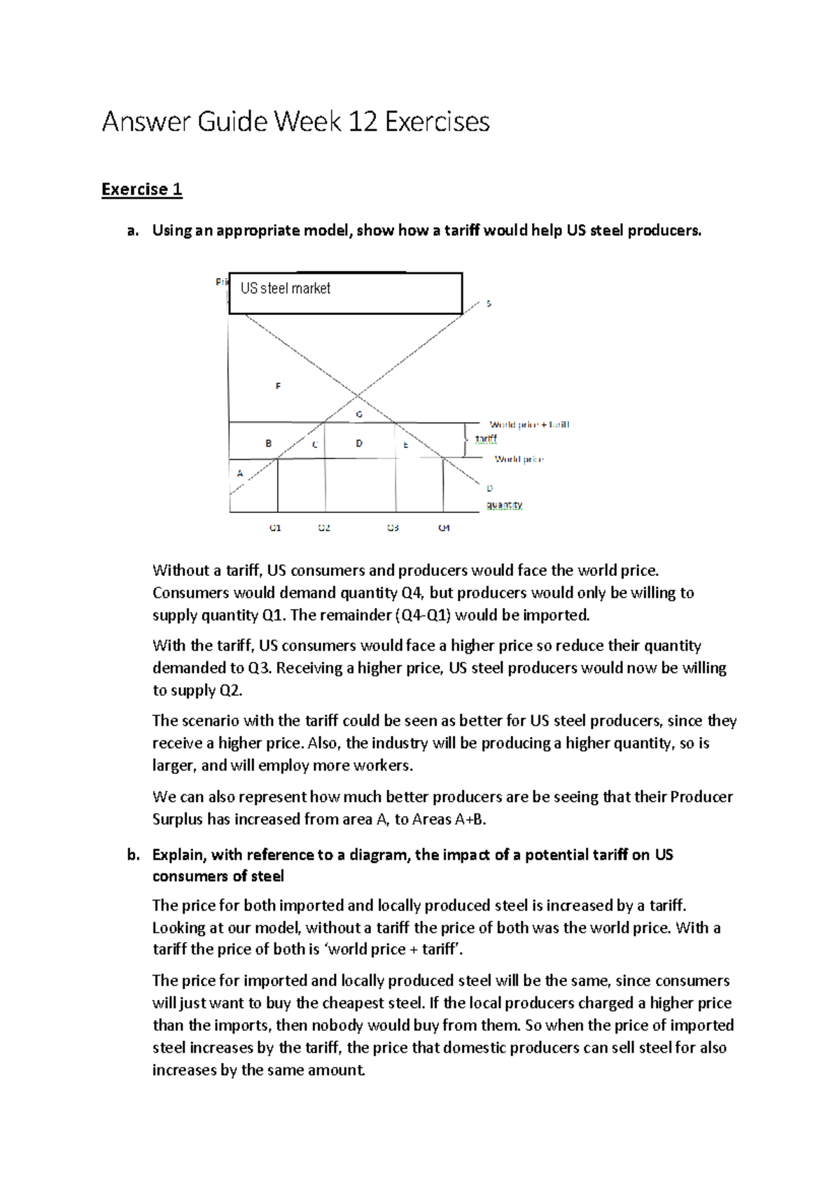 Week 12 Exercises - Tariff Impact Analysis Guide - Studocu