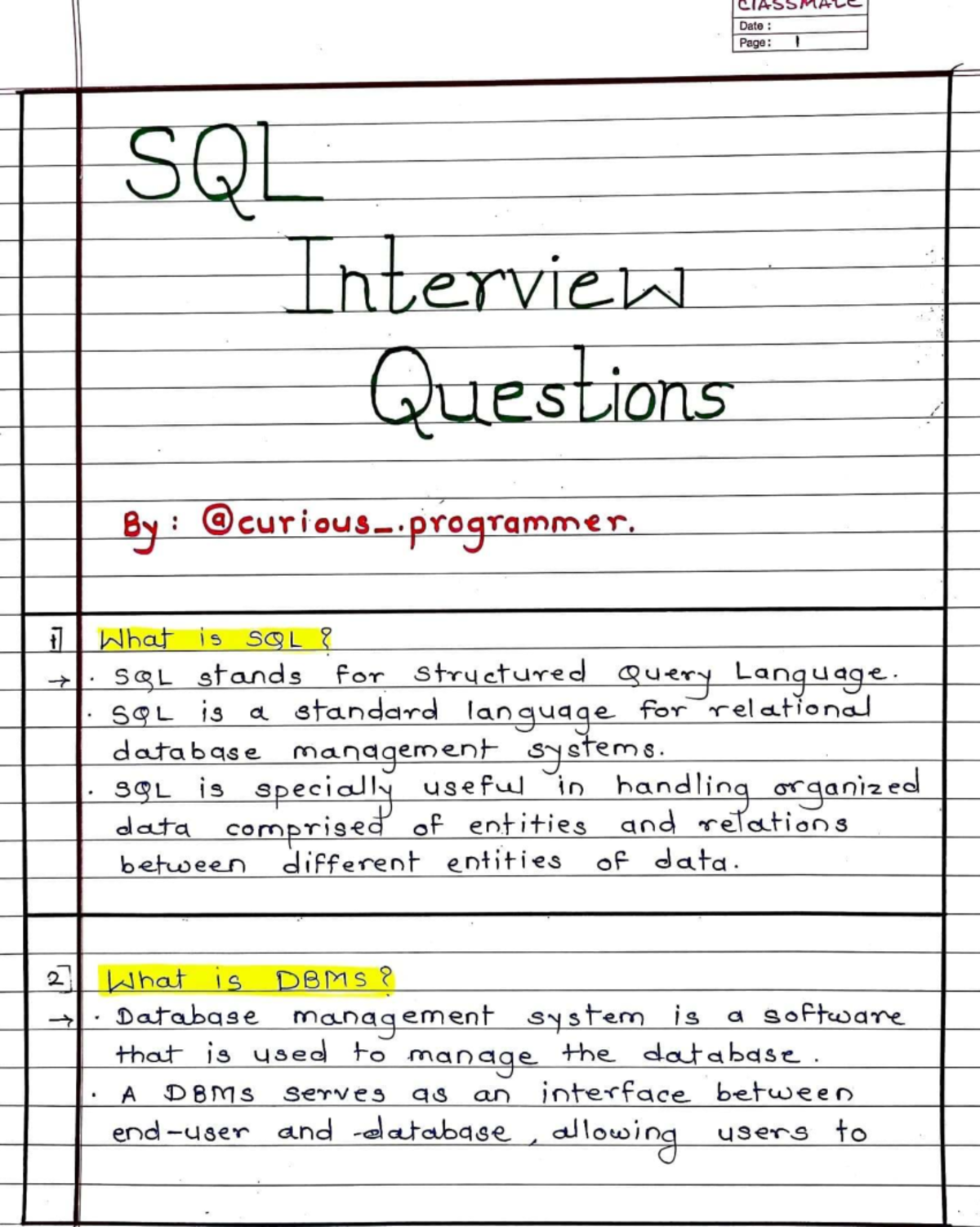 SQL Interview Questions and Answers - C55MA Final Exam Guide - Studocu