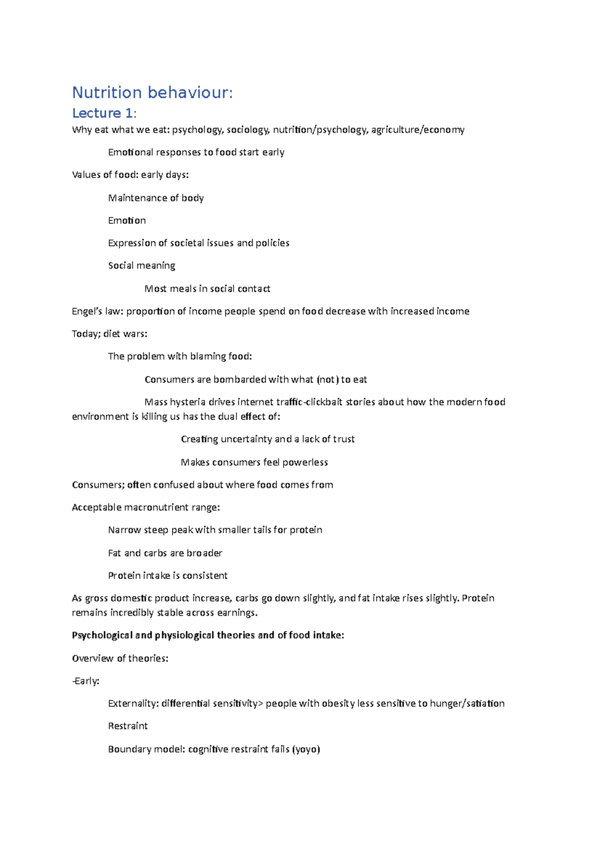 Nutrition Behavior: Insights from Lectures on Eating Psychology (NUTR ...