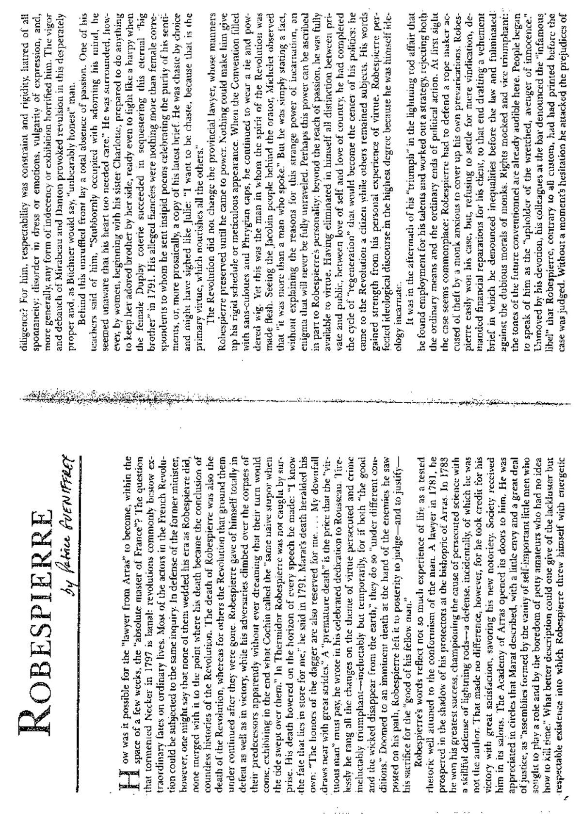 Gueniffrey Robespierre - ROBESPIERRE diligence? For him, respectability ...