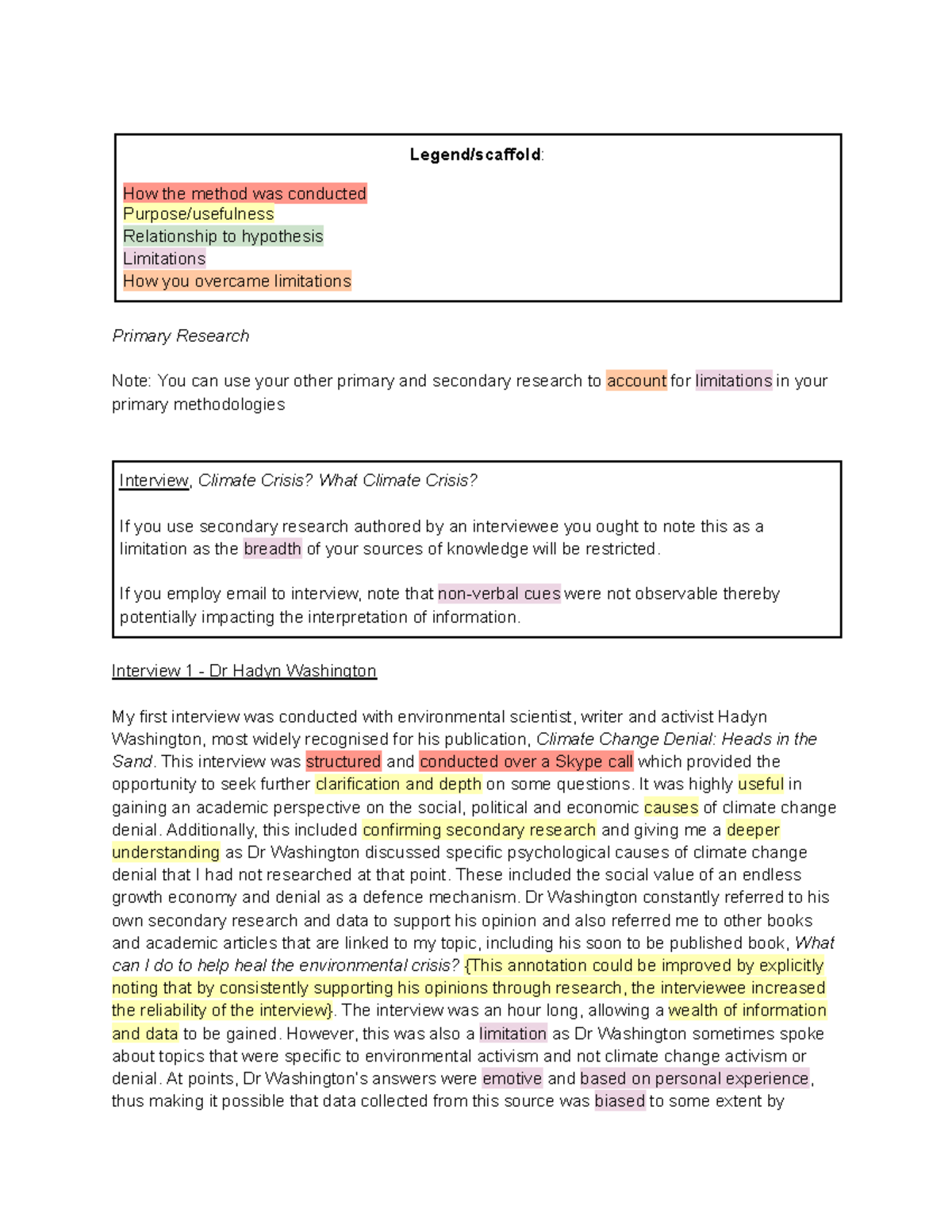 Primary Research Annotations Scaffold & Exemplars (PIP) - Studocu