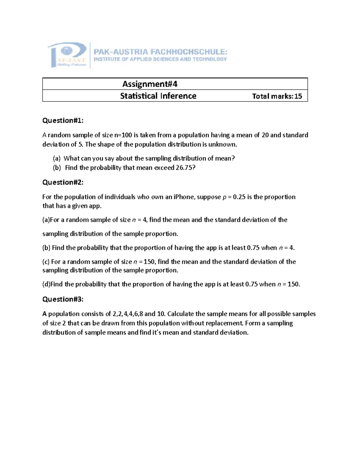 Statistical Inference Assignment 4: Sampling Distributions ...