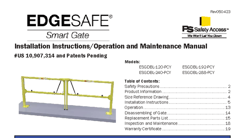 Smart Gate Series Installation & Maintenance Manual (Rev050423) - Studocu