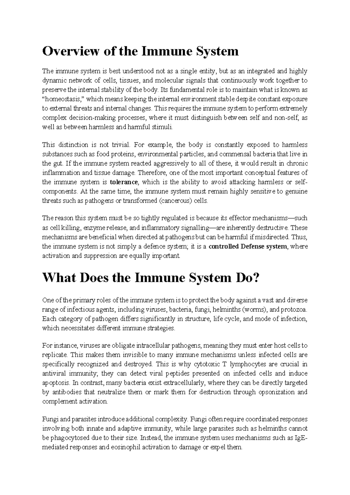 BIOL 101: Comprehensive Overview of the Immune System - Studocu