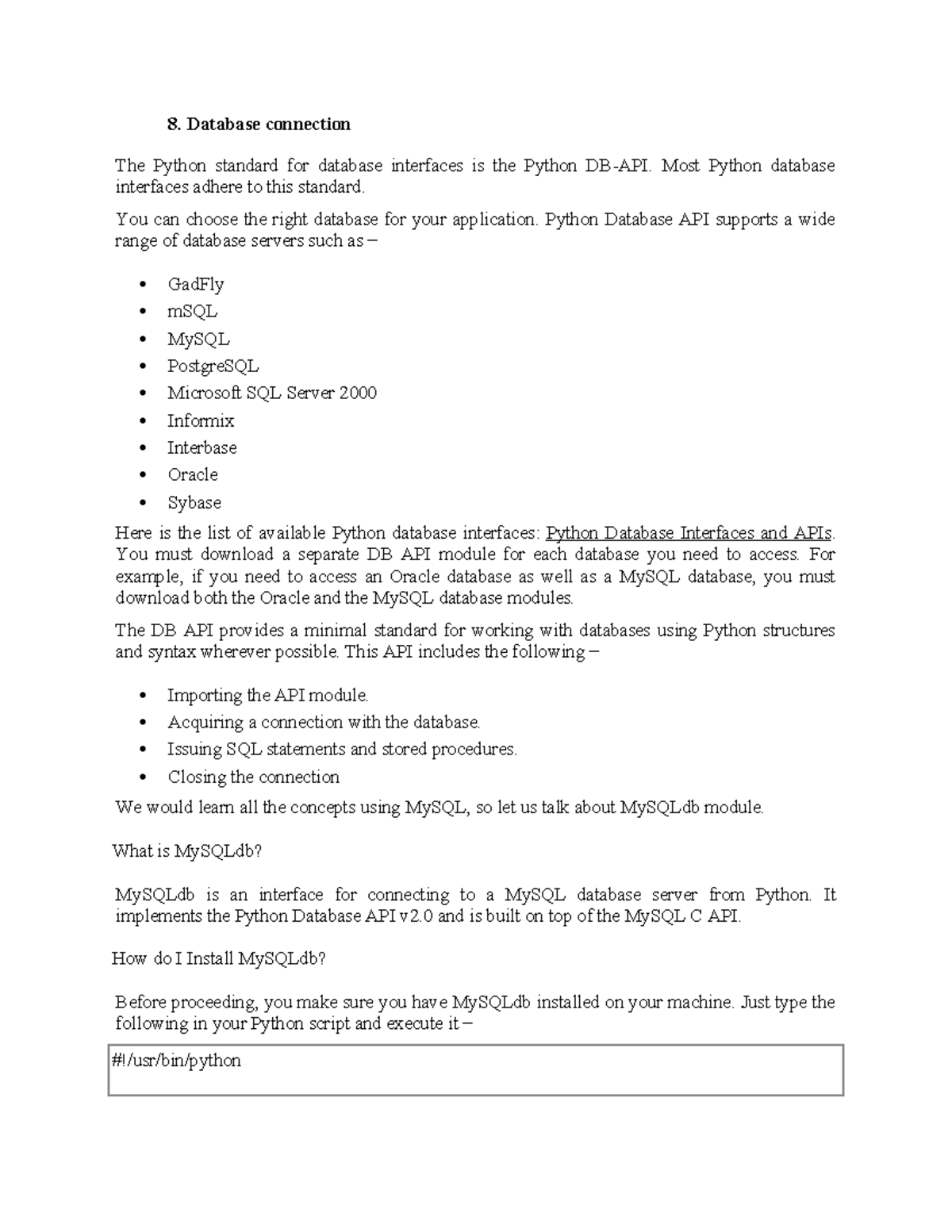 Database Connection in Python Using MySQL - CS101 Lecture Notes - Studocu