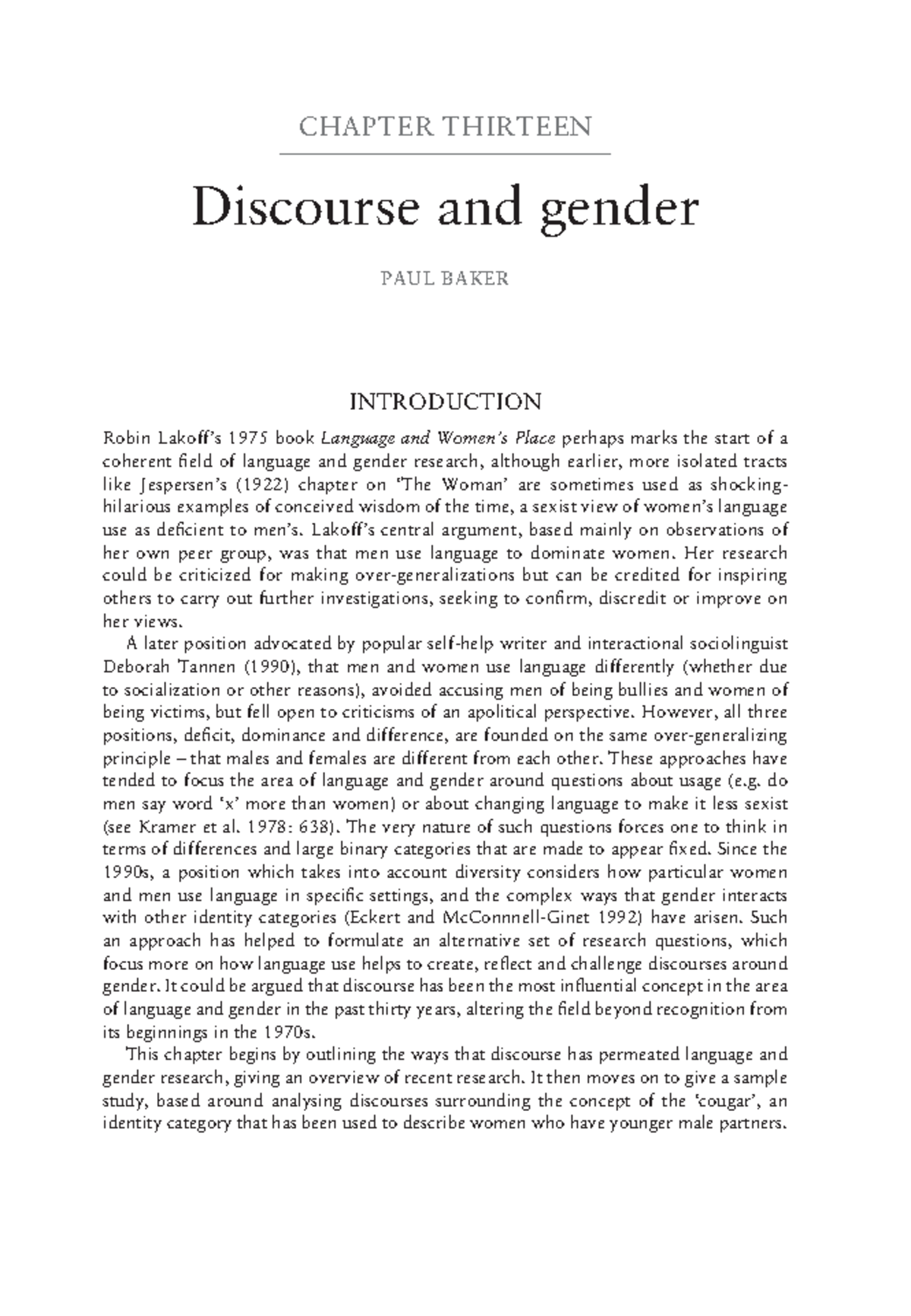 CHAPTER 13: Discourse and Gender in Language Research (ENG 101) - Studocu