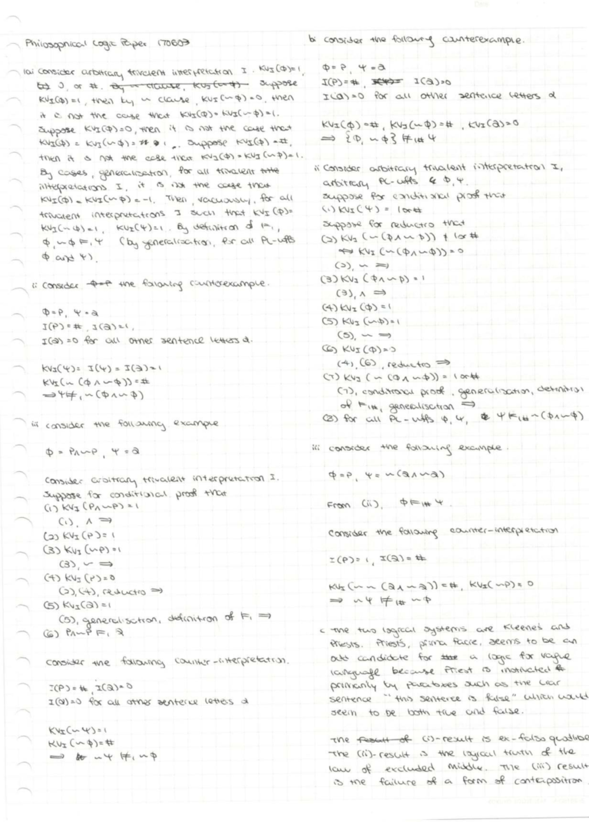 170603 Philosophical Logic Paper: Counterexamples and Analysis - Studocu