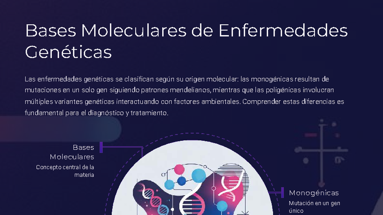 Bases Moleculares de Enfermedades Genéticas: Monogénicas vs Poligénicas ...