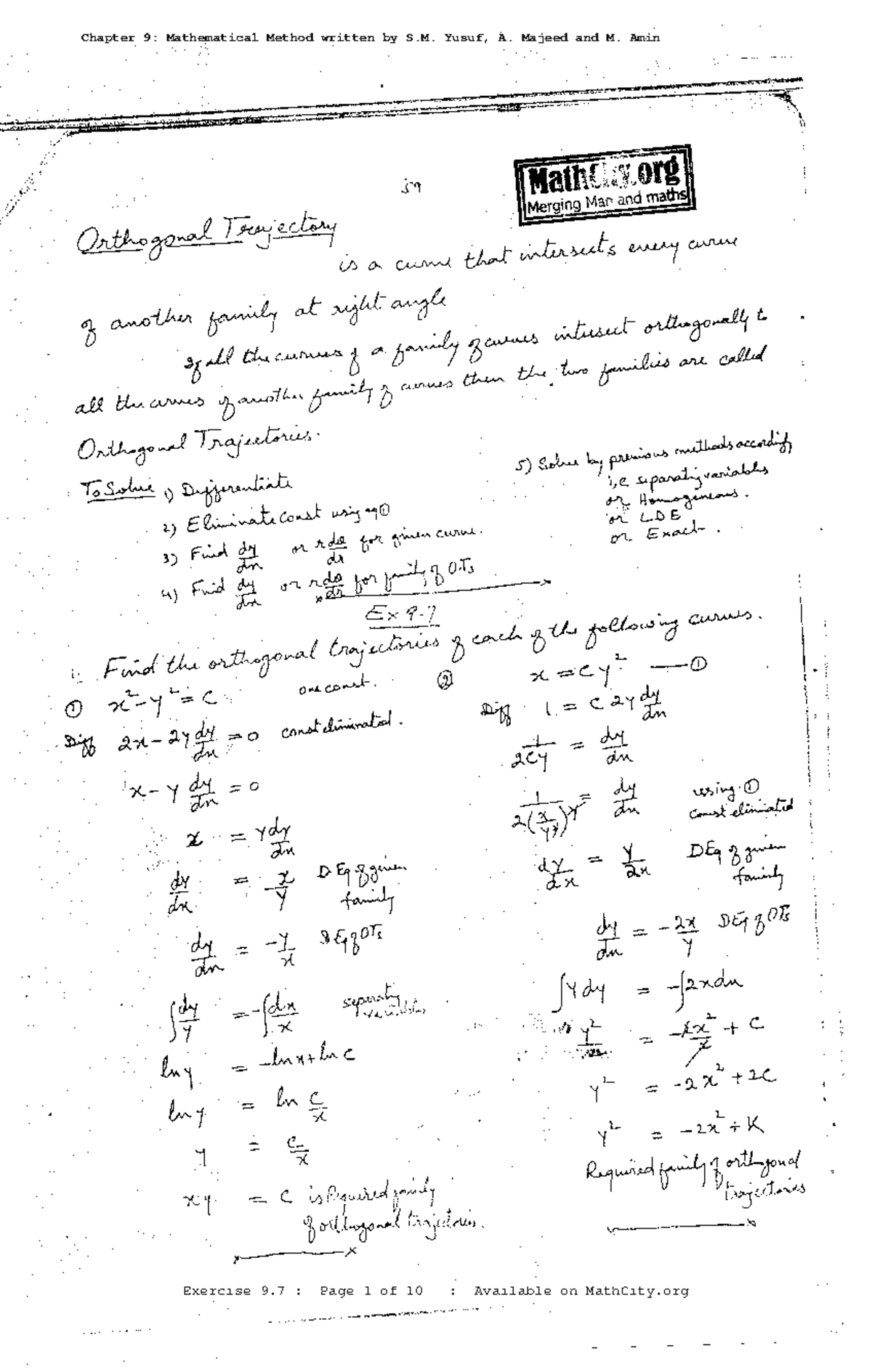 Chapter 09 Ex 9.7 Solutions and Method Analysis - Studocu
