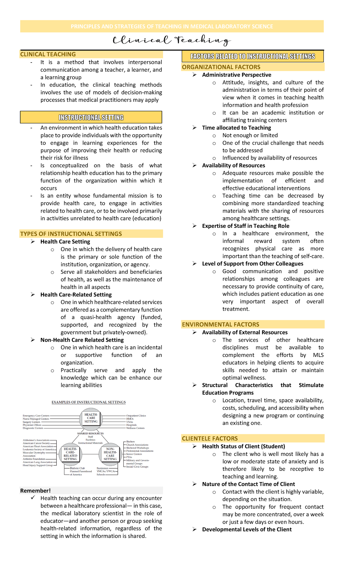 14. Clinical Teaching Strategies in Medical Laboratory Science - Studocu