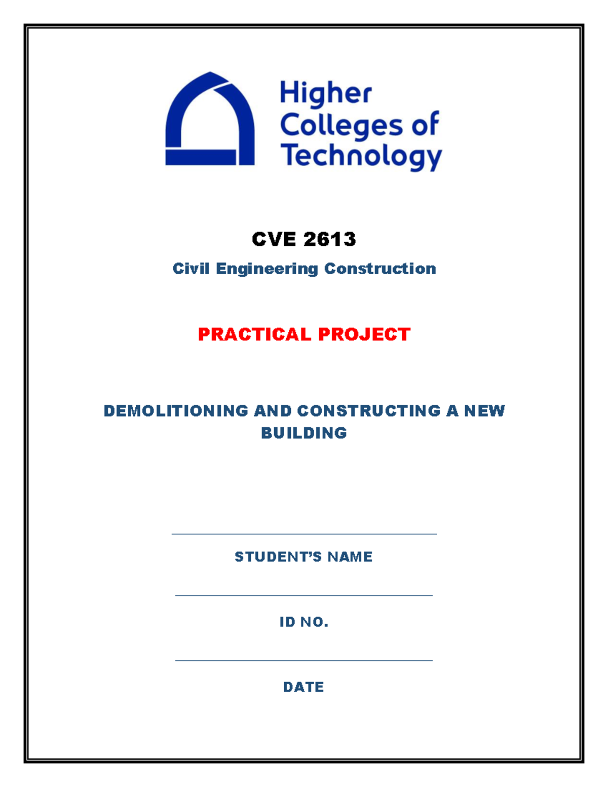 Project civil - Very good informative document - CVE 2613 Civil ...