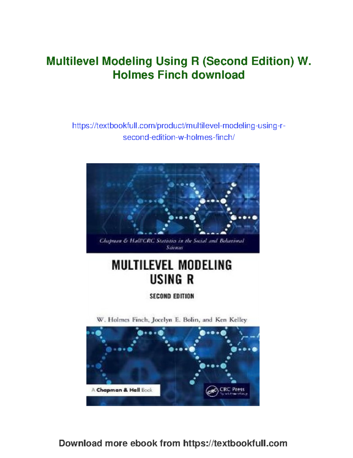 Multilevel Modeling Using R: Advanced Techniques for Social Sciences ...