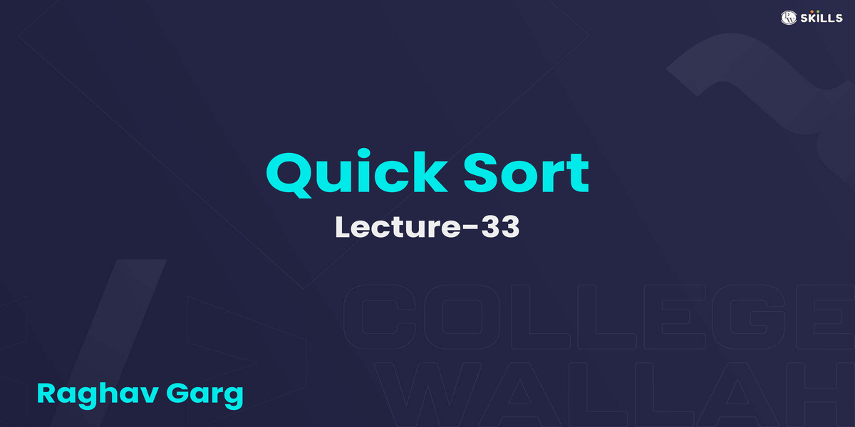 Advance Sorting 02L32 - Quick Sort Algorithm Overview and Analysis ...