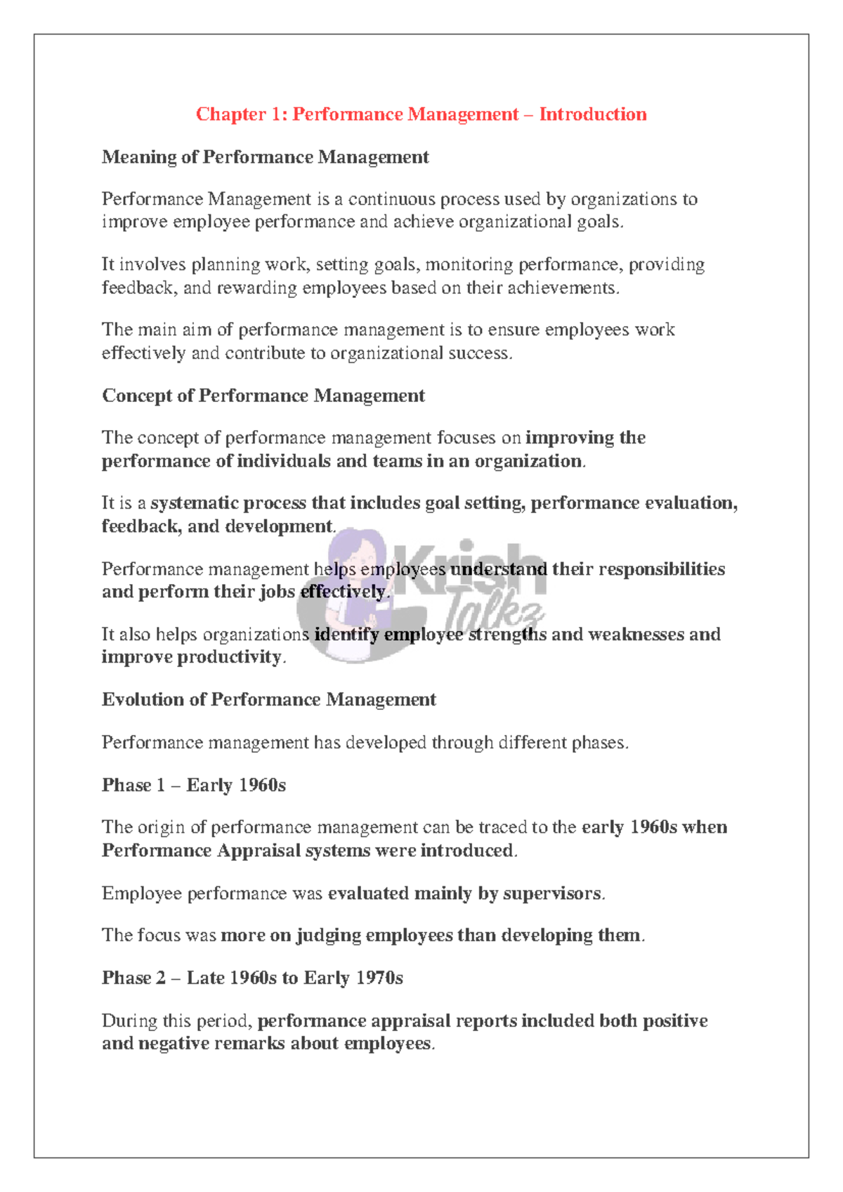 6th Sem BBA: Detailed Notes on Performance Management Concepts - Studocu