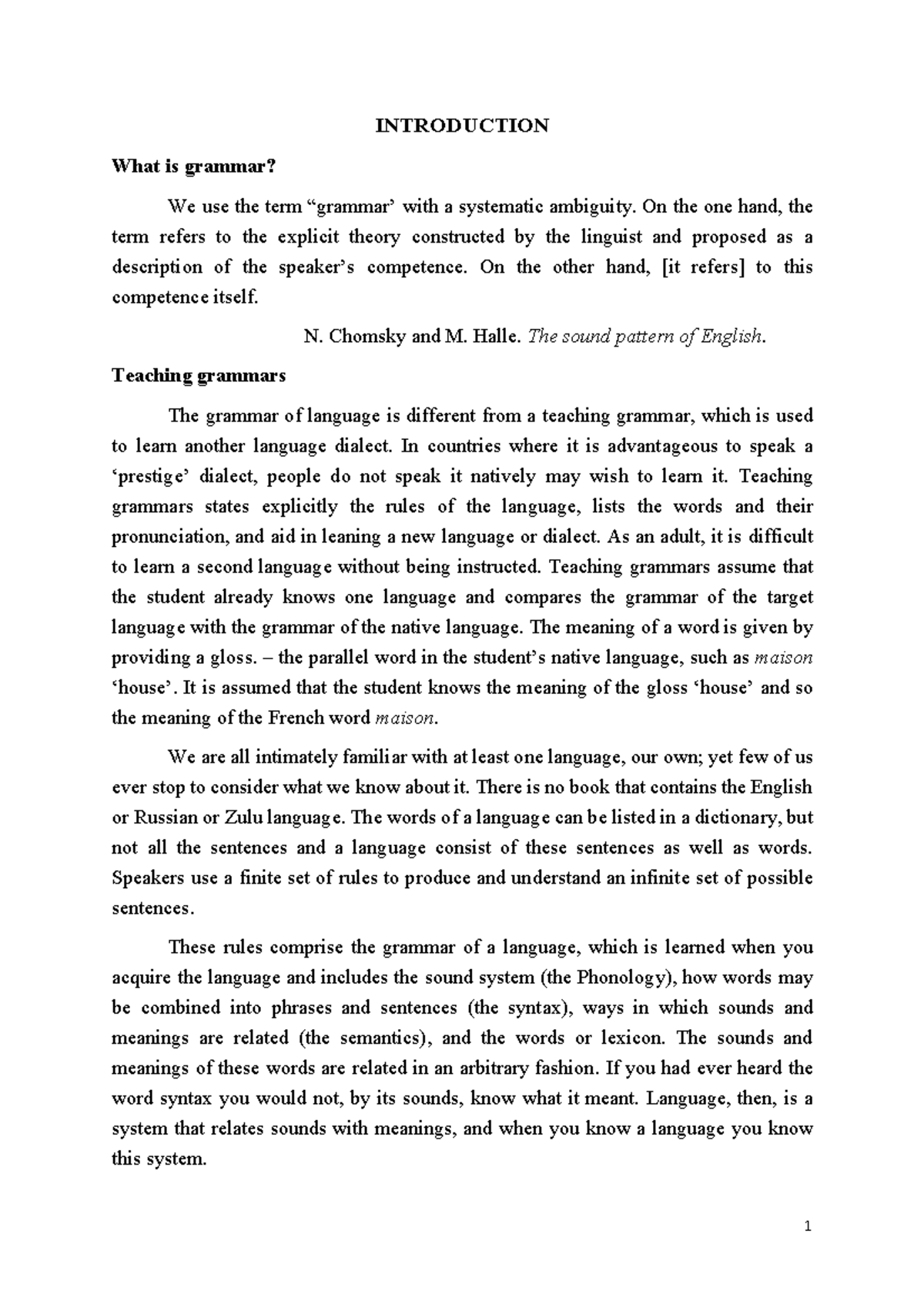 Morphology and Grammar: An Introduction to Linguistic Structures ...