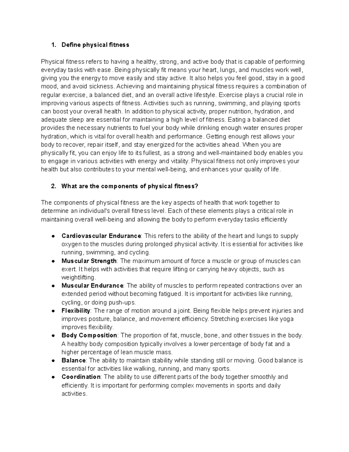 Define physical fitness - Define physical fitness Physical fitness ...