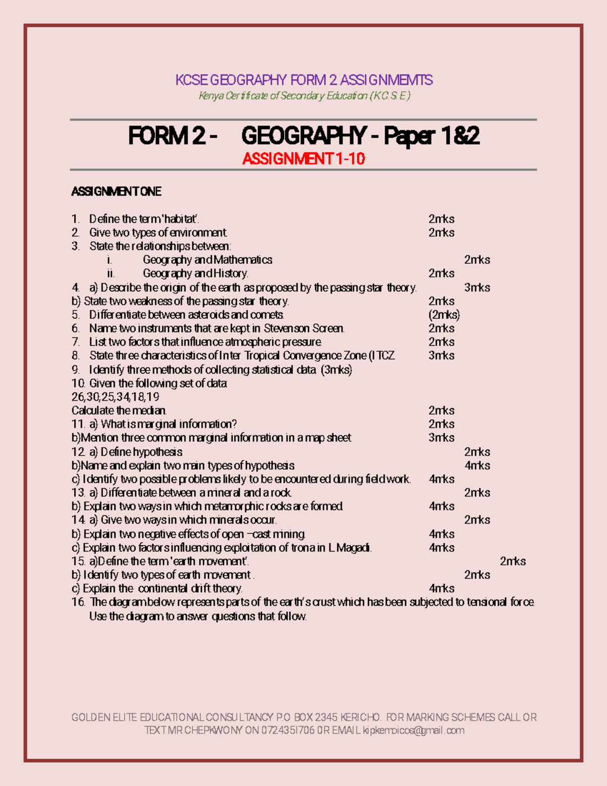 GEO F2 Geography Assignment 1 – Comprehensive Notes and Solutions - Studocu