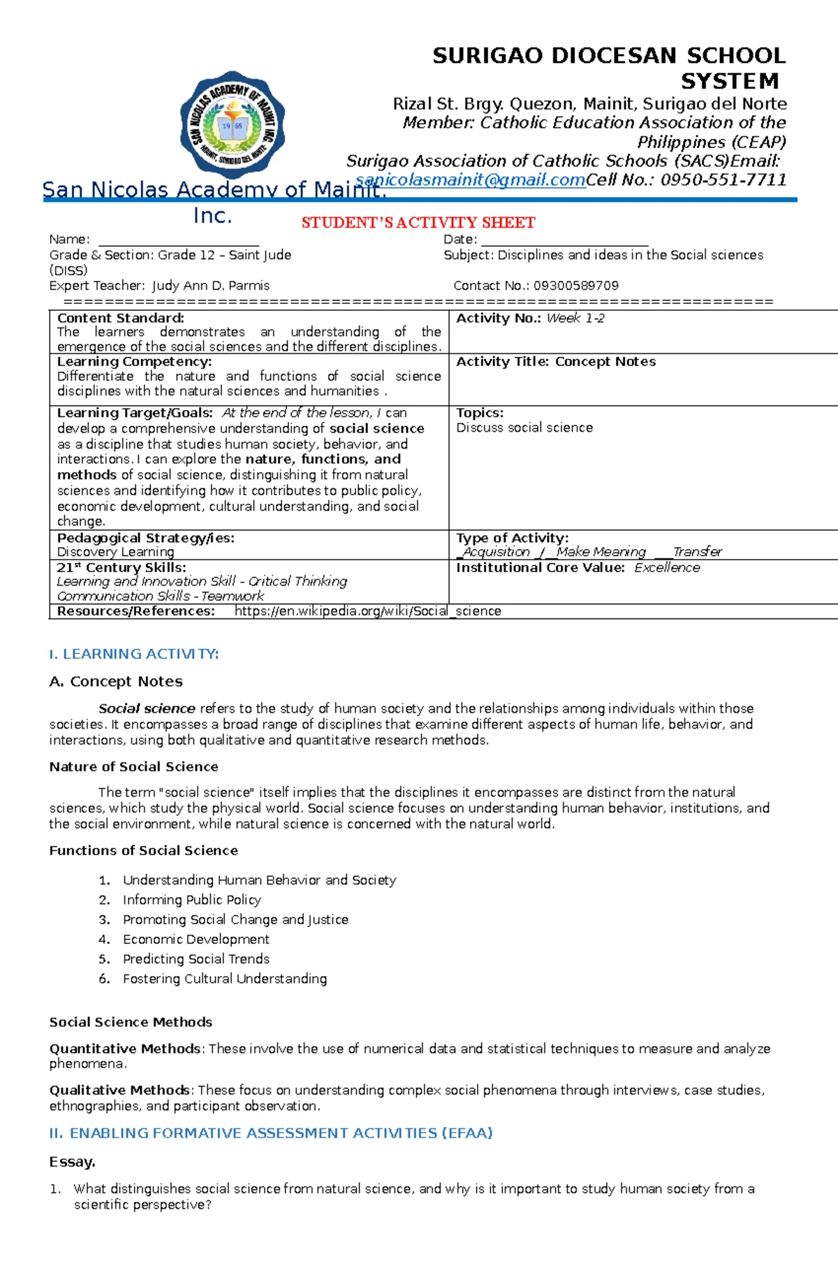 Layunin - sfdg - The Teaching Profession - LAYUNI N Naipapaliwanag ang ...