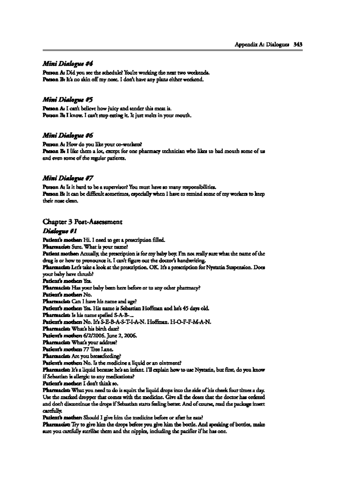 Chap3 nghe post assement - Appendix A: Dialogues 343 Mini Dialogue ...