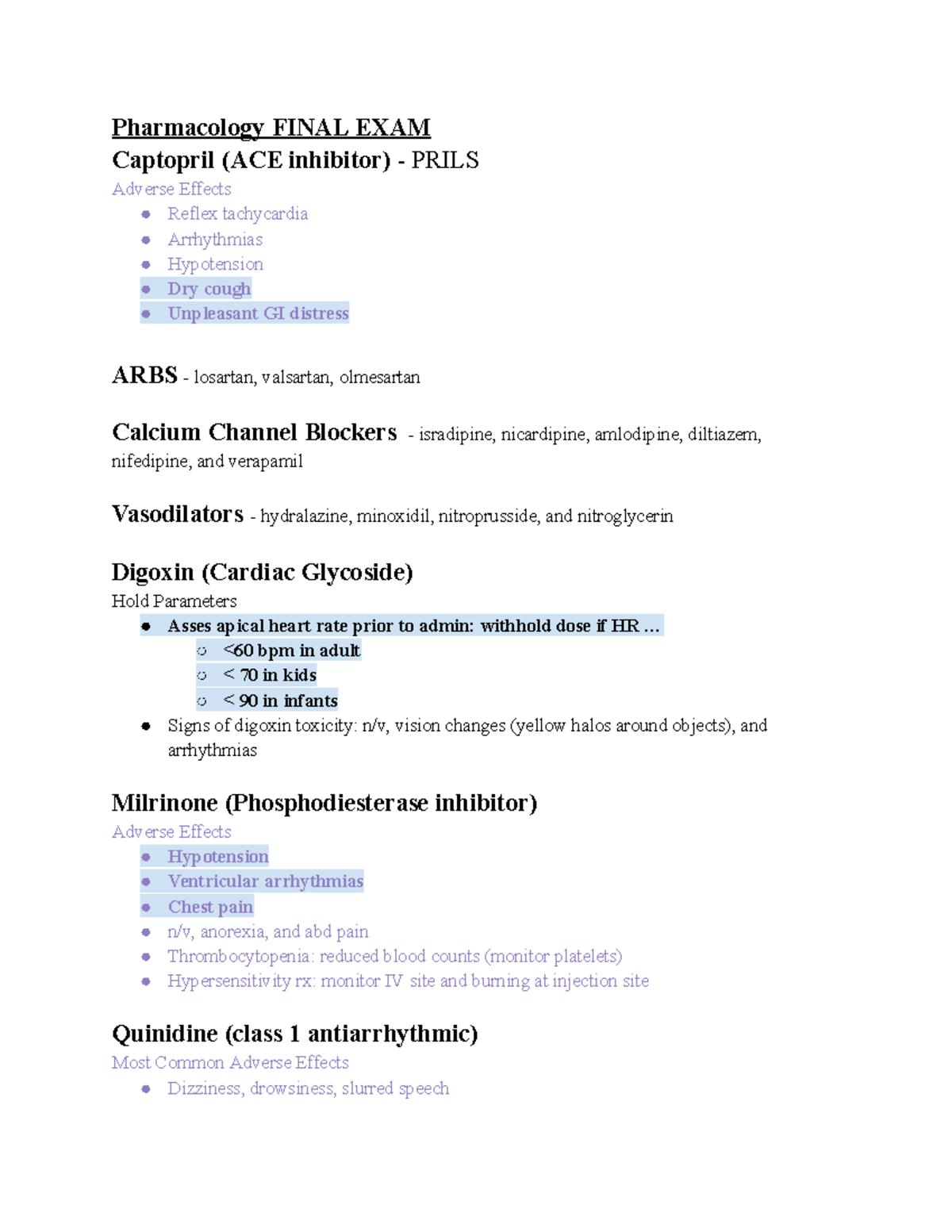Pharmacology FINAL Exam Study Guide: Key Concepts & Drug Information ...