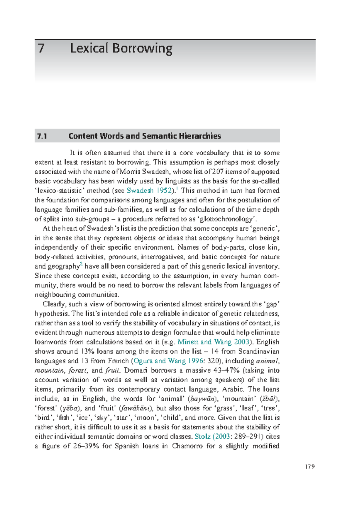 Language Contact: Lexical Borrowing and Semantic Hierarchies in ...