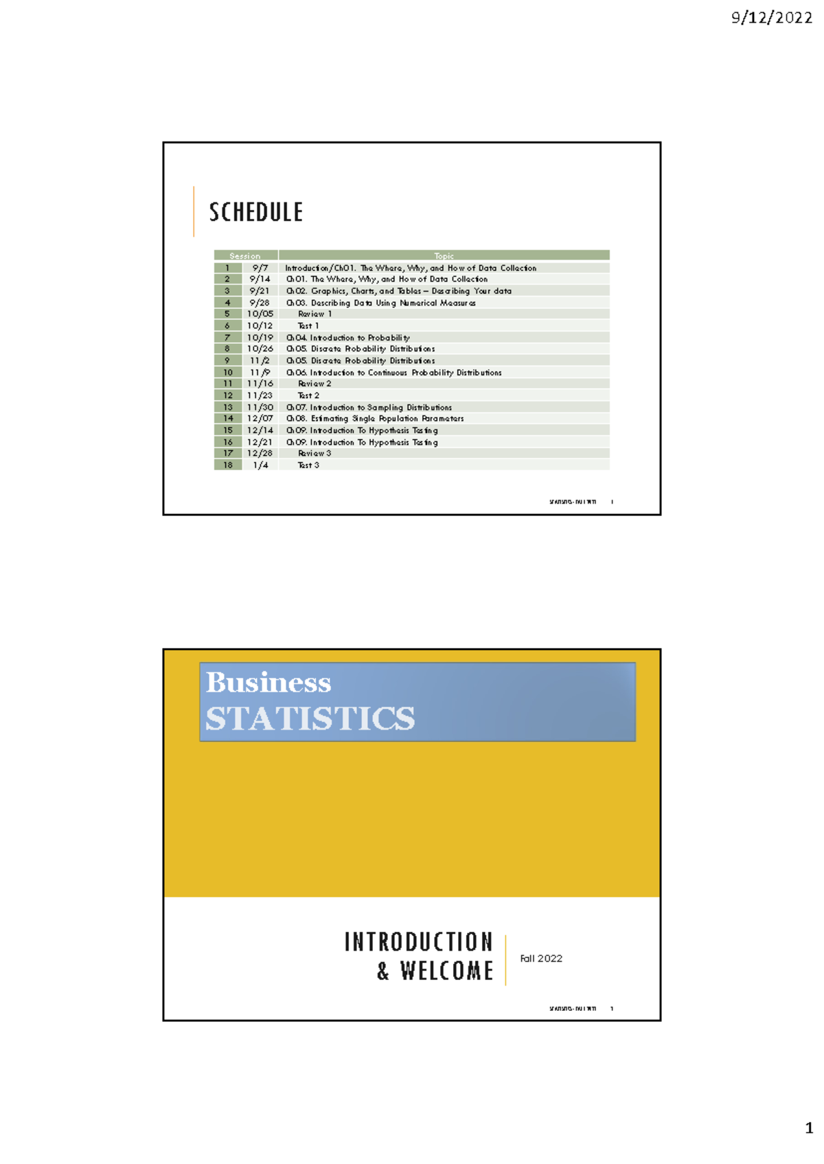 Ch1: Data Collection in Statistics for Business - ECON 101 - Studocu