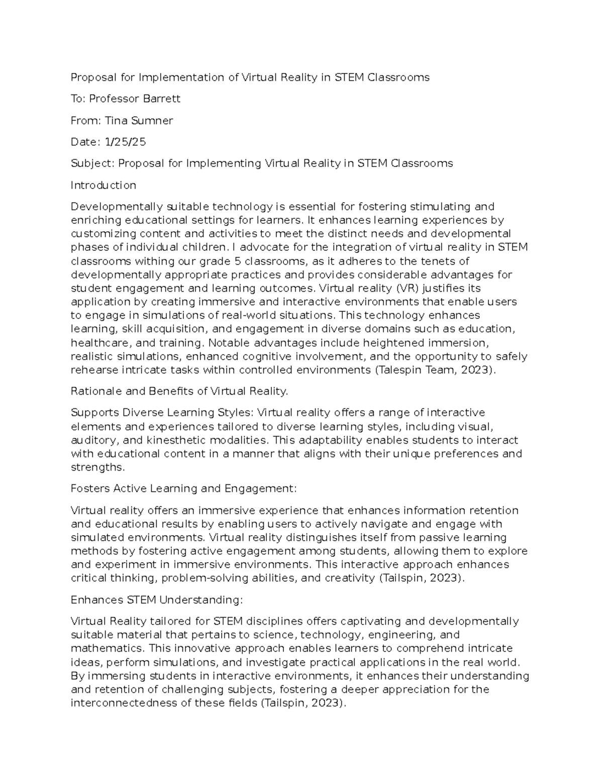 Proposal for Implementation of Virtual Reality in STEM Classrooms - It ...