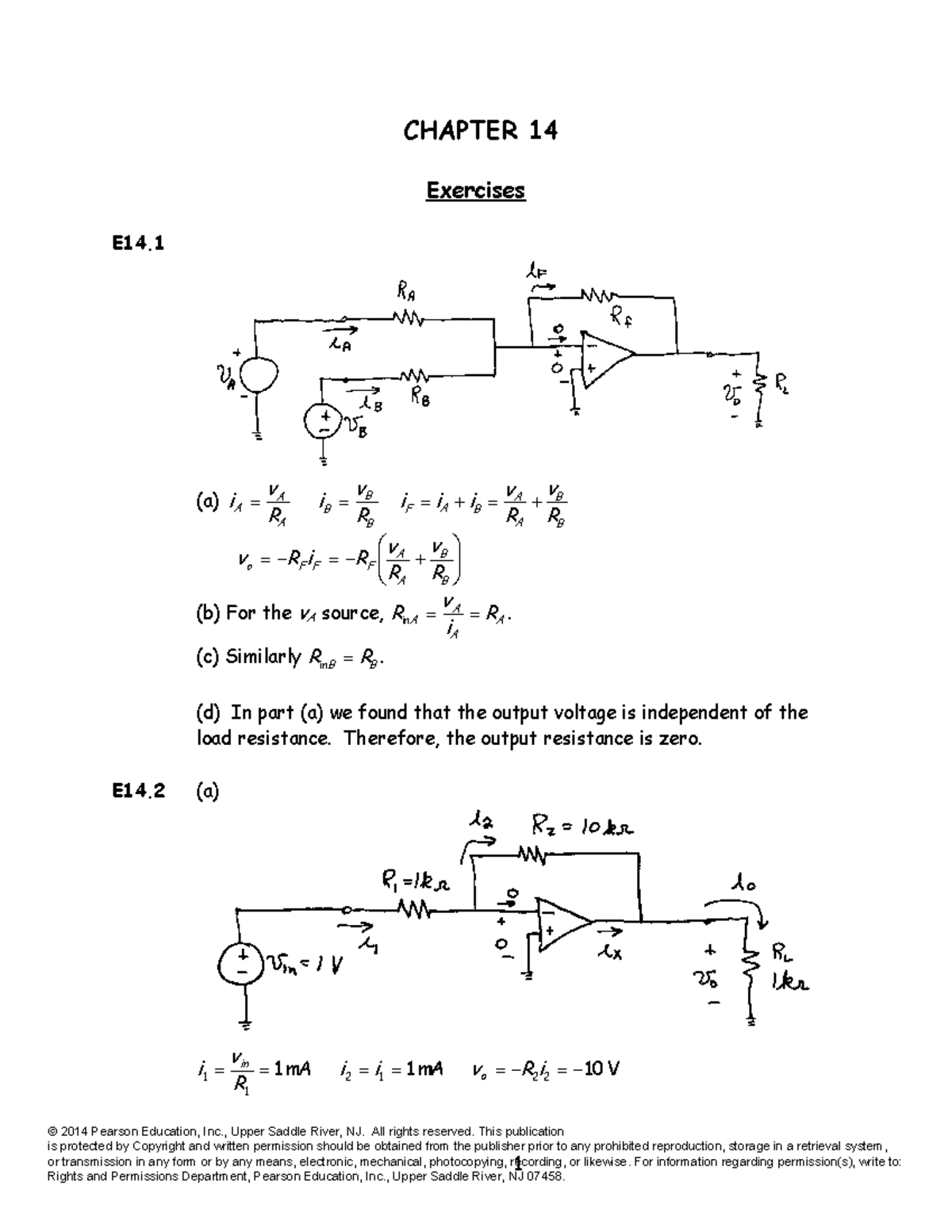 Ch 14 - Practice Questions - 1 CHAPTER 14 Exercises E14. (a) A A A R i ...