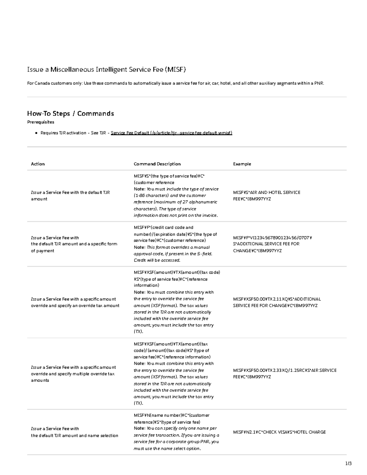 MISF: Guide to Issuing Miscellaneous Intelligent Service Fees for ...