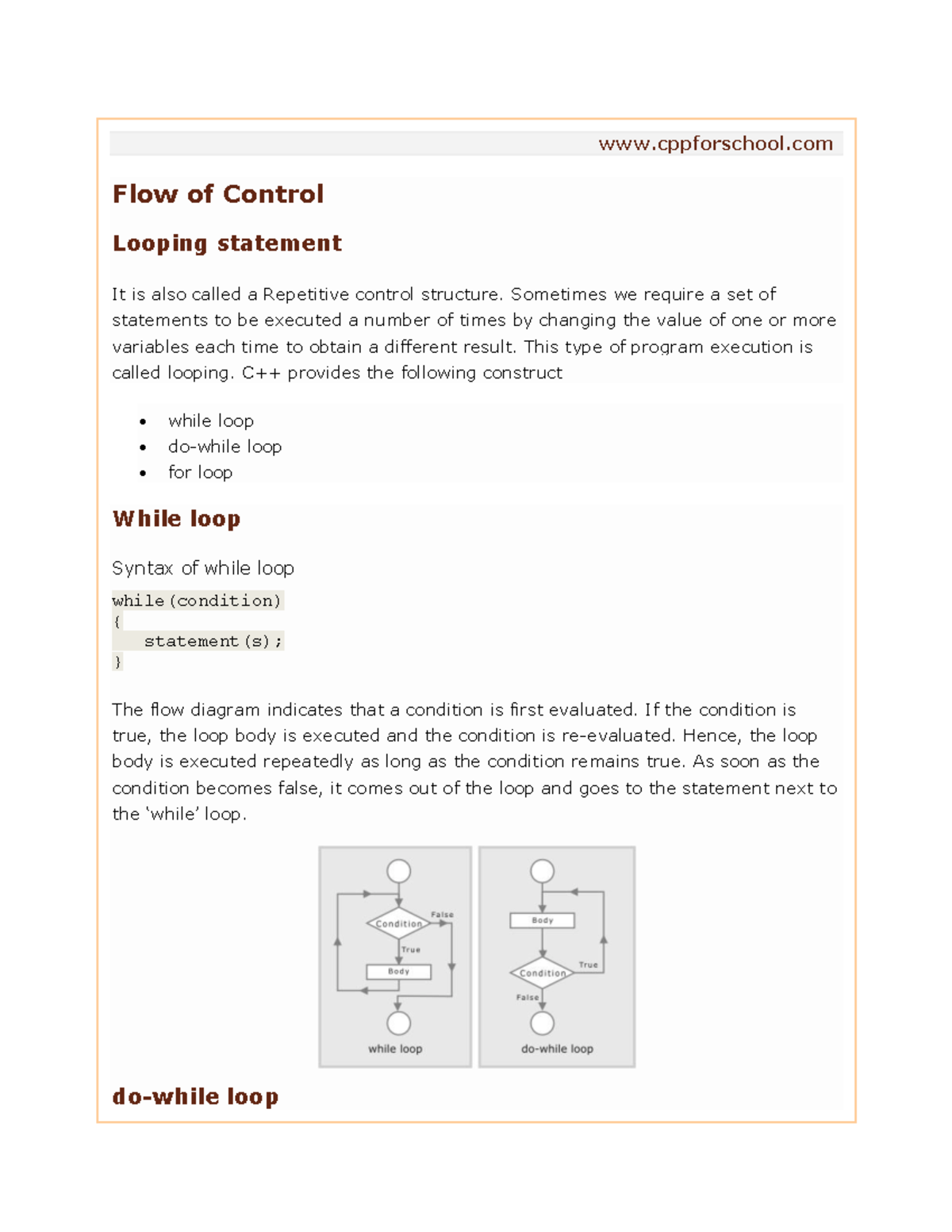 Chapter 9-loop - Object oriented programming notes in c++ ...
