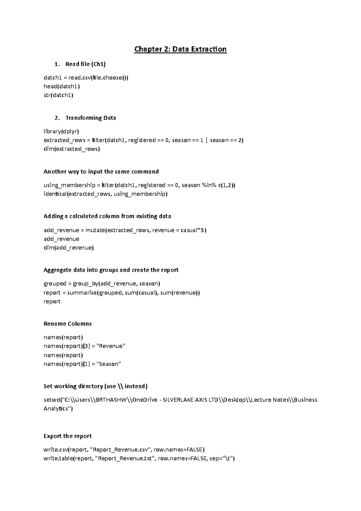 Chapter 2 - Data Extraction - Chapter 2: Data Extraction Read file (Ch1 ...