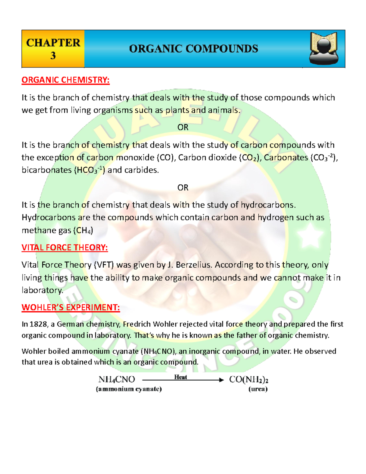 XII Chemistry Chapter 3 Organic Chemistry Notes (Sir Nasim Zulfiqar ...