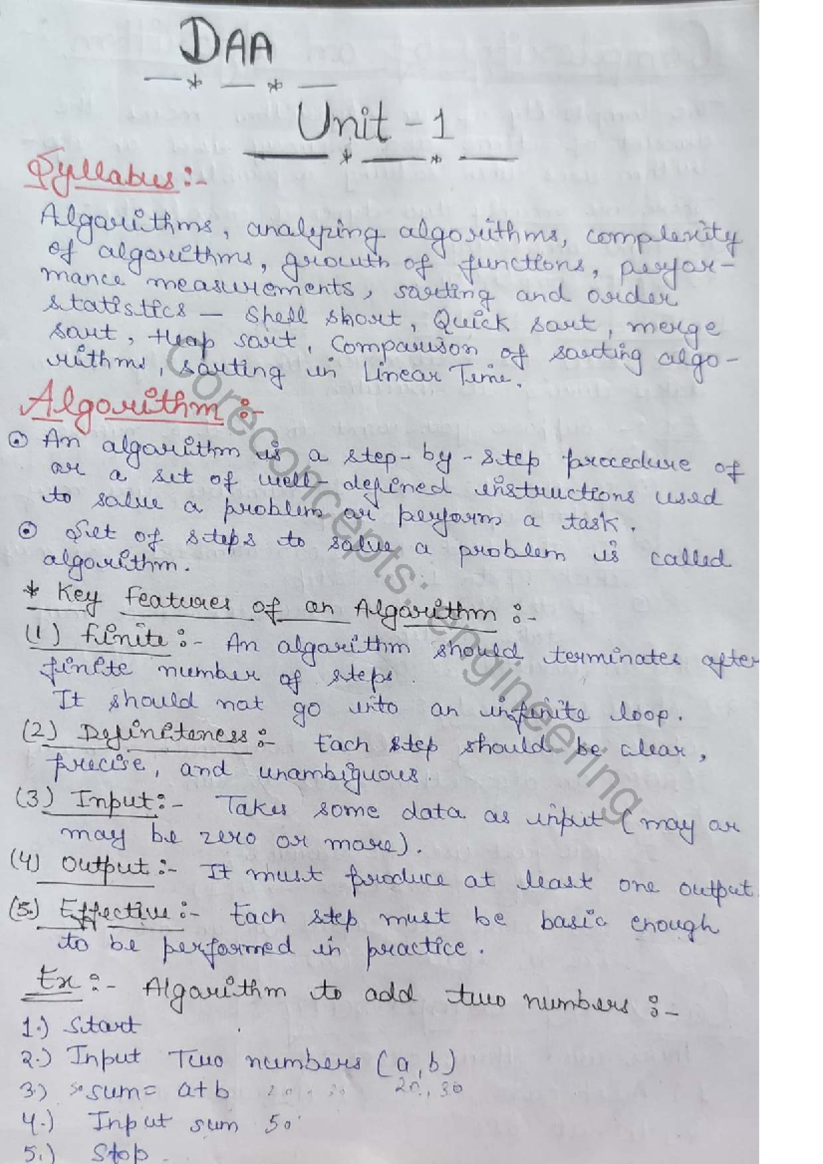 Daa Unit 1 - Lecture Notes on Engineering Concepts - Studocu