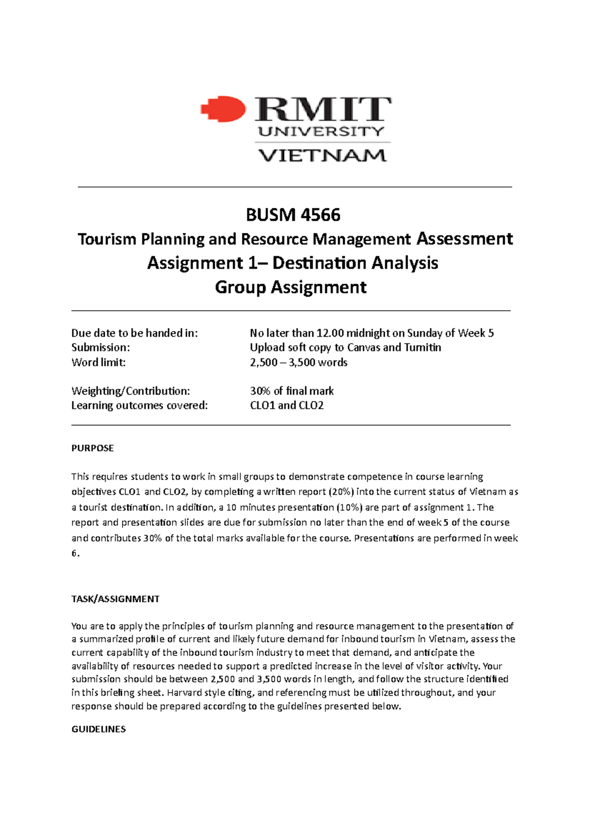 BUSM4566 Assignment 1- 2020 - - Studocu