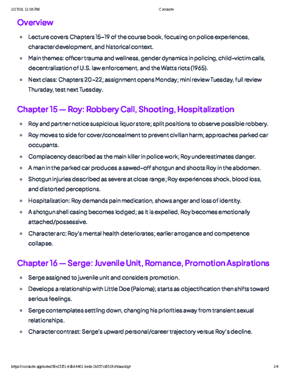 Lecture Notes: Chapters 15-19 on Policing Dynamics - Studocu