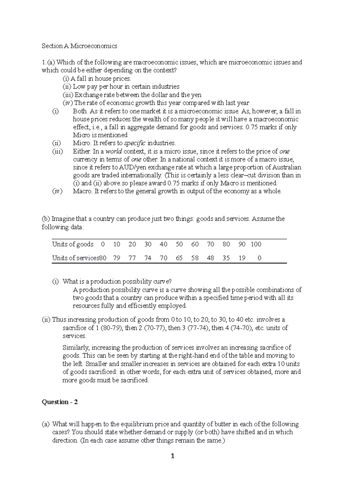 Microeconomics Exam Answers - Past Exam Questions and Solutions - Studocu