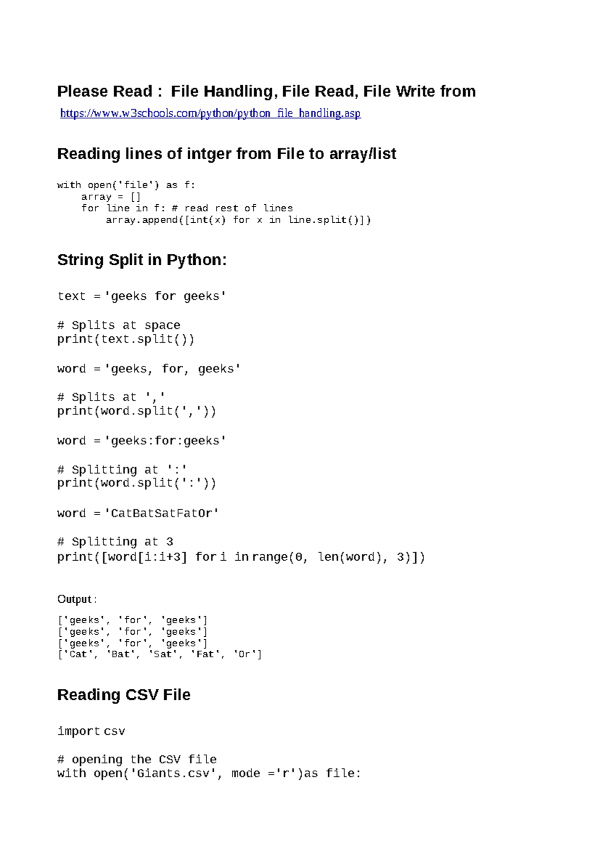 Assign III-Python Study - Please Read : File Handling, File Read, File ...