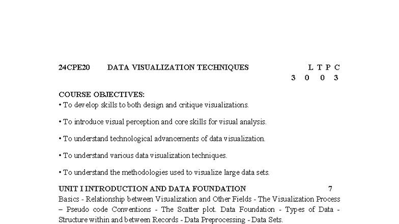 24CPE20 Data Visualization Techniques: Course Overview and Methods ...