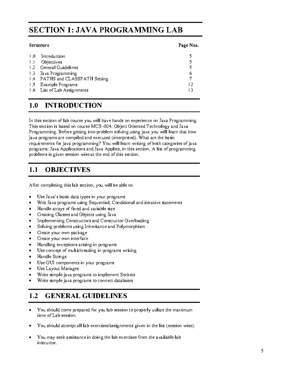 BCSL-043 2021-22 - ASIIGNMENTS ARE HIGH - Java Programming Lab - Studocu