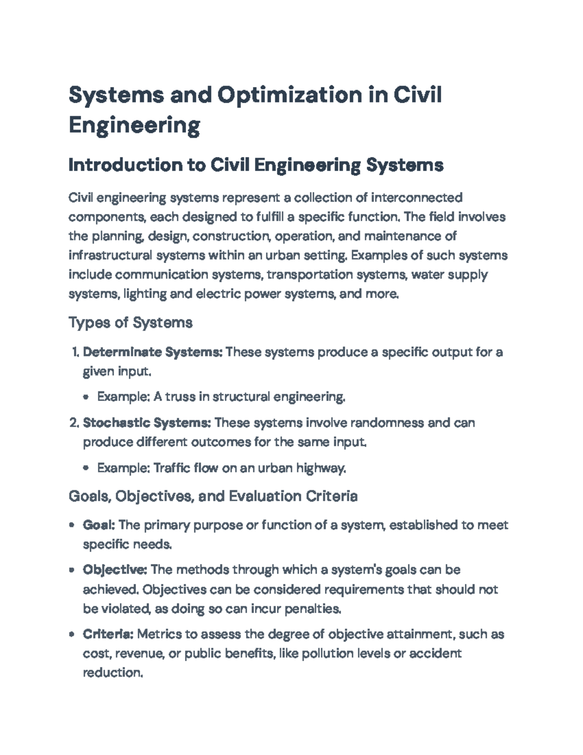 Systems and Optimization Techniques in Civil Engineering: An Overview ...