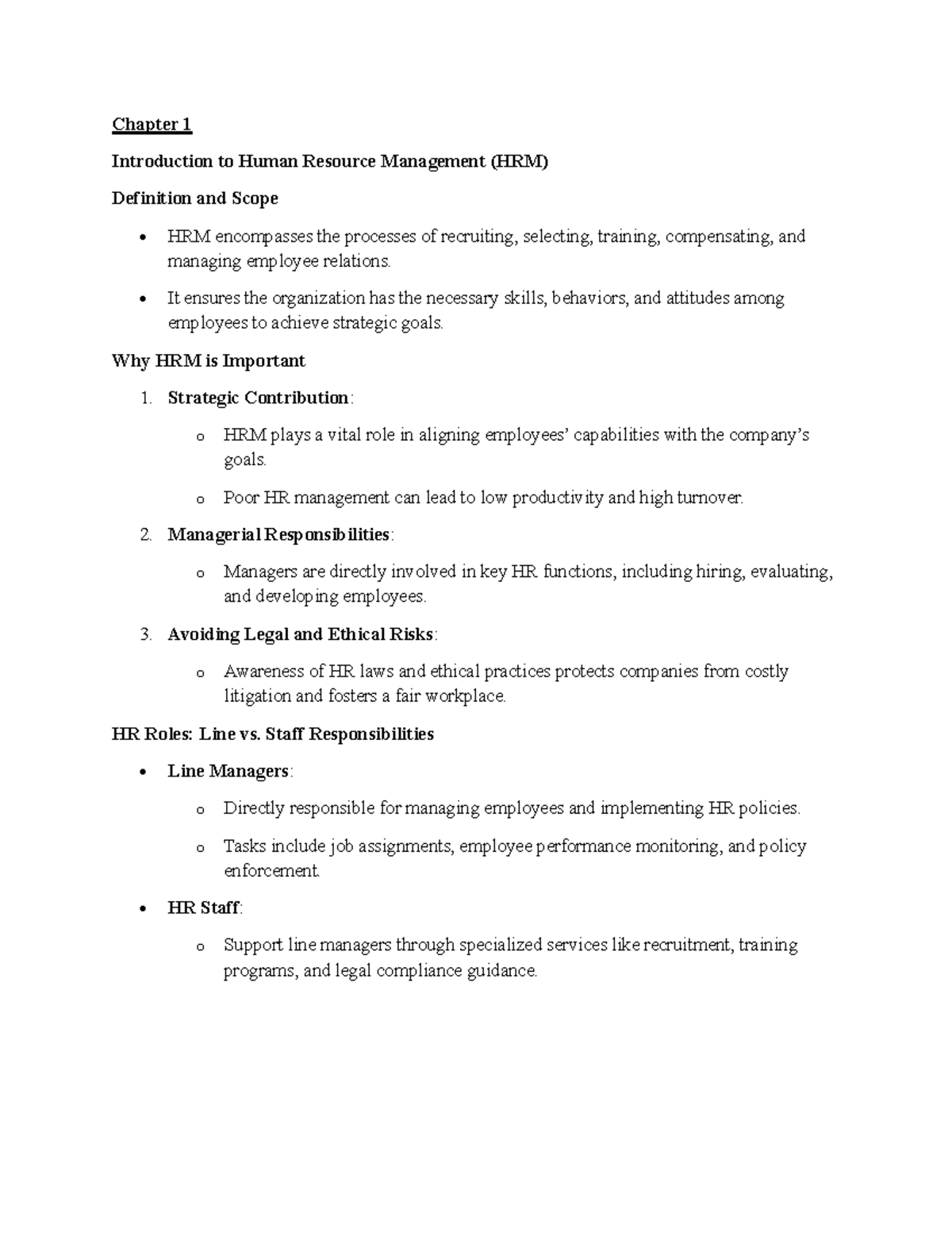 Chapter 1 - Lecture: Introduction to Human Resource Management (HRM ...