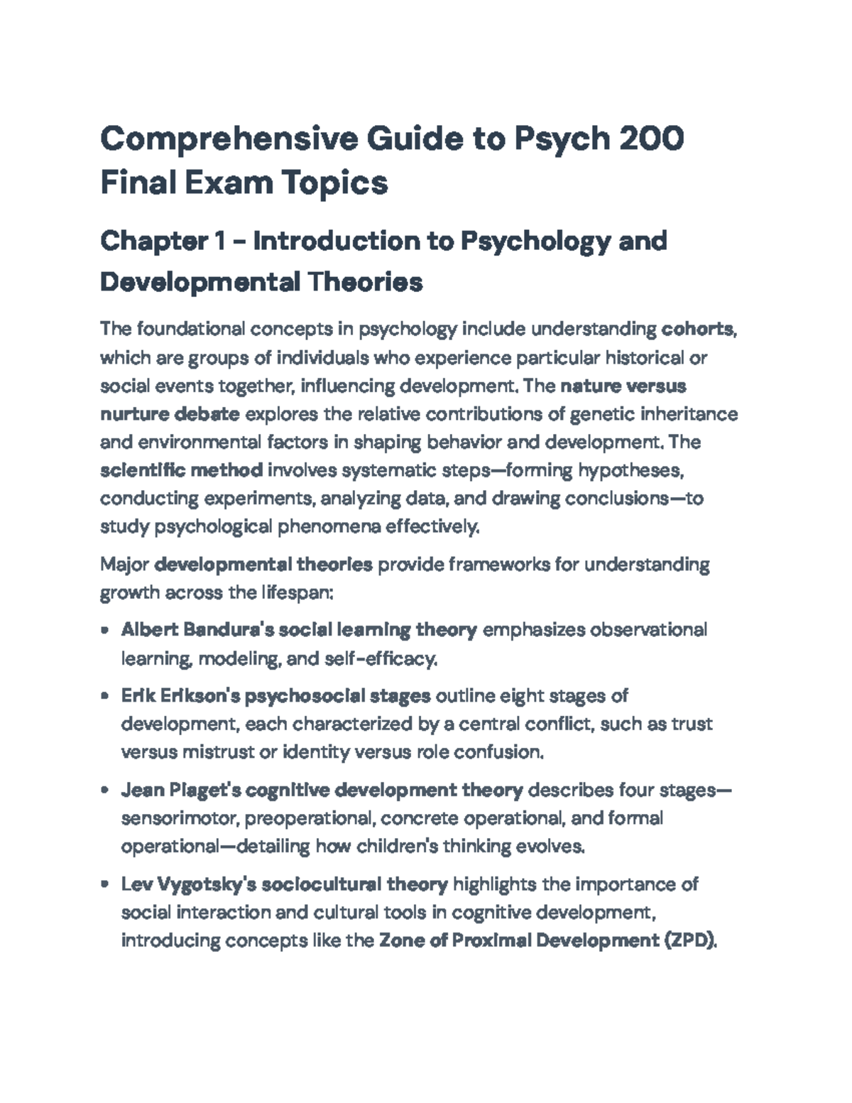 Comprehensive Guide to Psych 200: Key Concepts for Final Exam ...