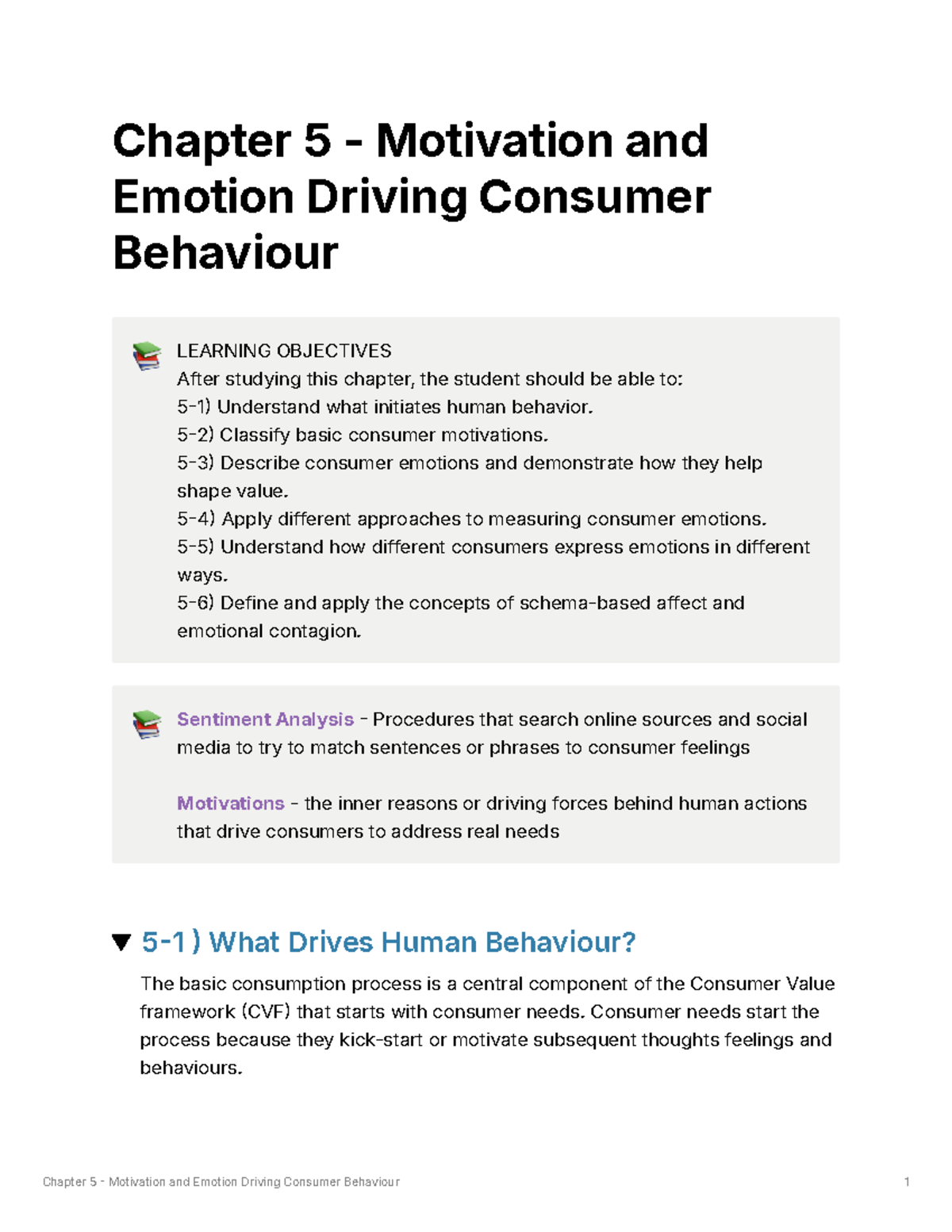 BEM 212 Chapter 5 - Chapter 5 - Motivation and Emotion Driving Consumer ...