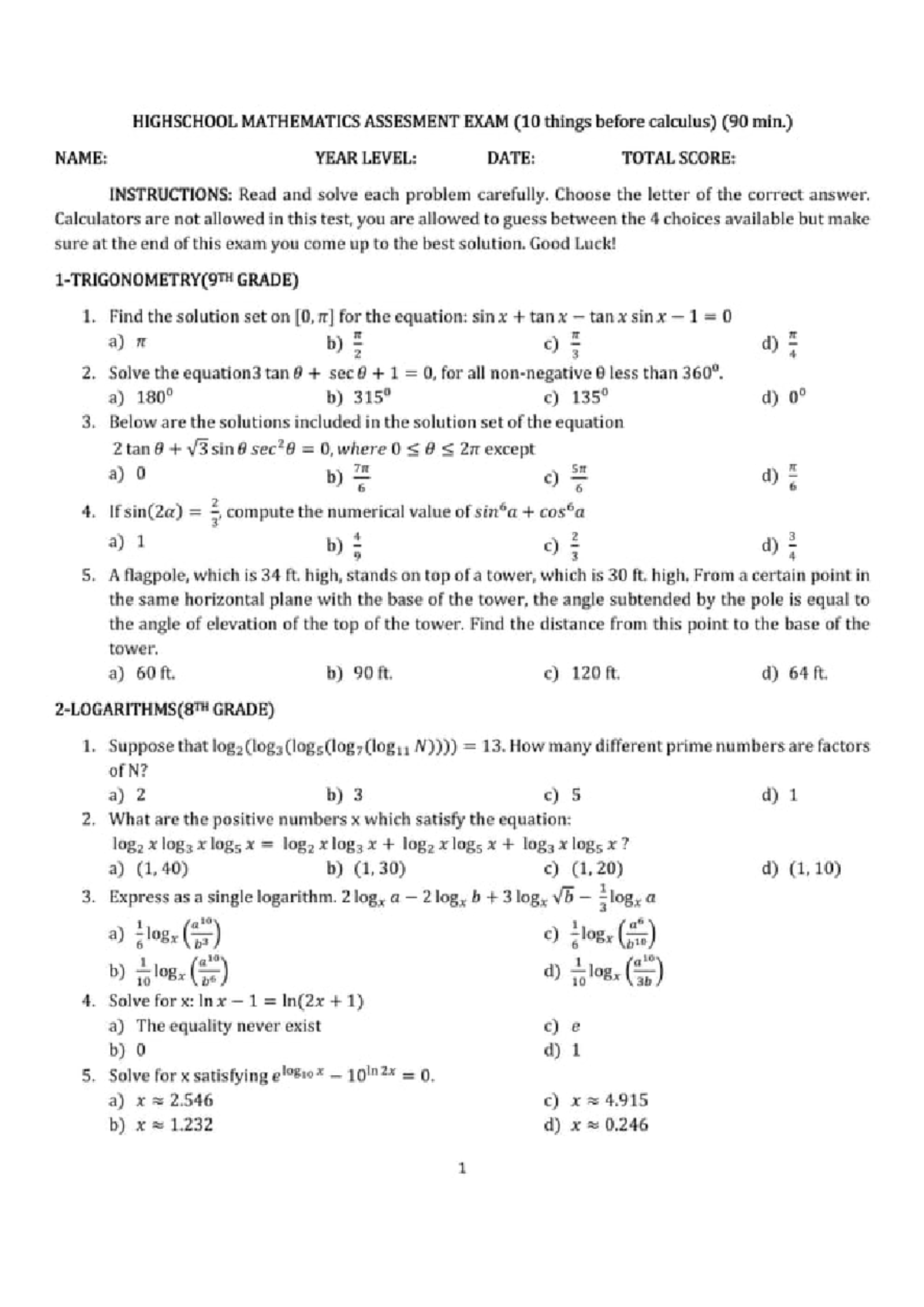 Highschool MATH Reviewer - 20240625 105150 - HIGHSCHOOL MATHEMATICS ...