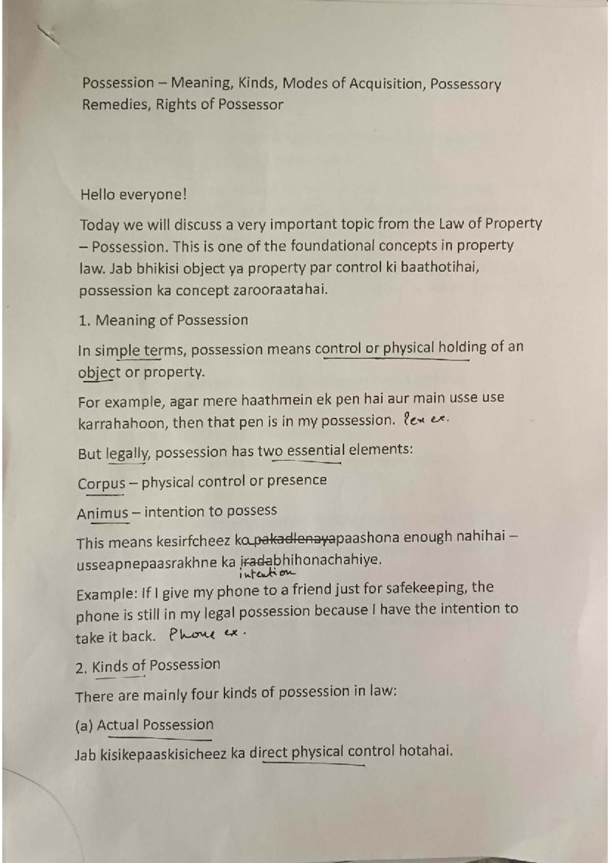 Jurisprudence: Understanding Possession - Meaning, Types, and Theories ...